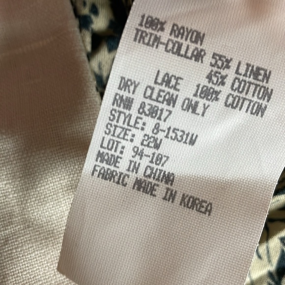 RARE FIND Vintage 80s NANCY G. Puritan Collar Wrap Dress Sz 22W 100% Rayon - Picture 11 of 11